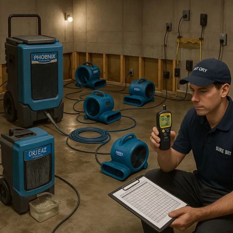Structural Drying and Dehumidification process in Leeds, ME